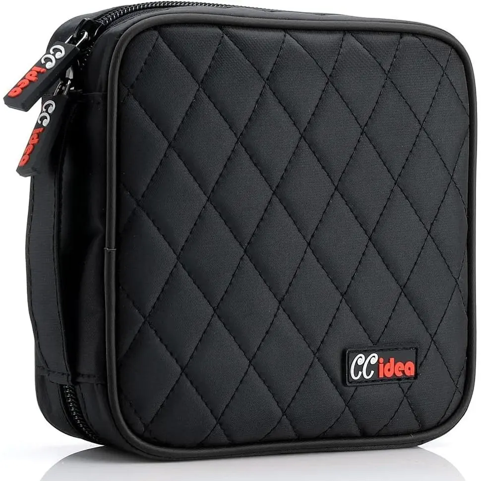 CD DVD Case Holder, Portable Disc Storage Wallet Binder, Multiple Capacity CD Organizer for Car Home Travel, Anti-Scratch Blu-Ray Game Disc Storage (Black)