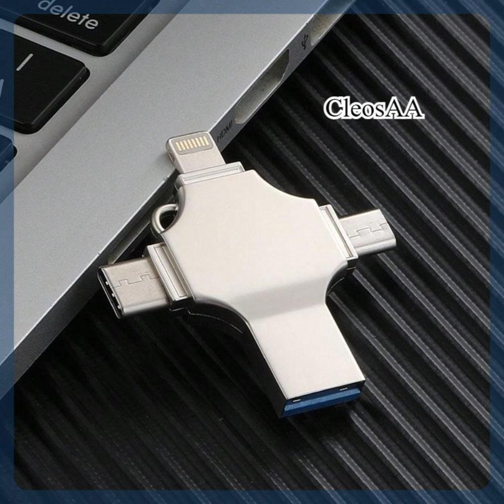 CleosAA 4 in 1 Multi-Function 2TB USB 3.0 U Disk for iPad Android Phones PC High Speed External Storage Thumb Drive Best Gifts for Men