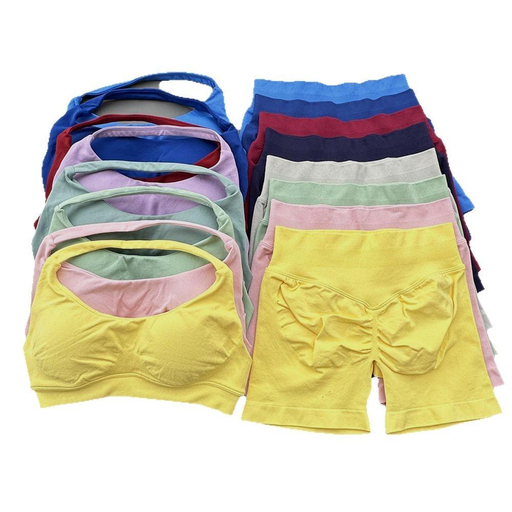 DFYNE halter neck sports bra with high-elasticity seamless bra padding, made of matte nylon fabric, provides high-intensity support for yoga and fitness.