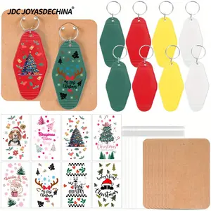 32pcs/ 64pcs Motel Keychain Christmas UV DTF Sticker Set - Christmas UV DTF Decal Set with Fun Stickers to Transfer to Blank Acrylic Keychains Christmas gift
