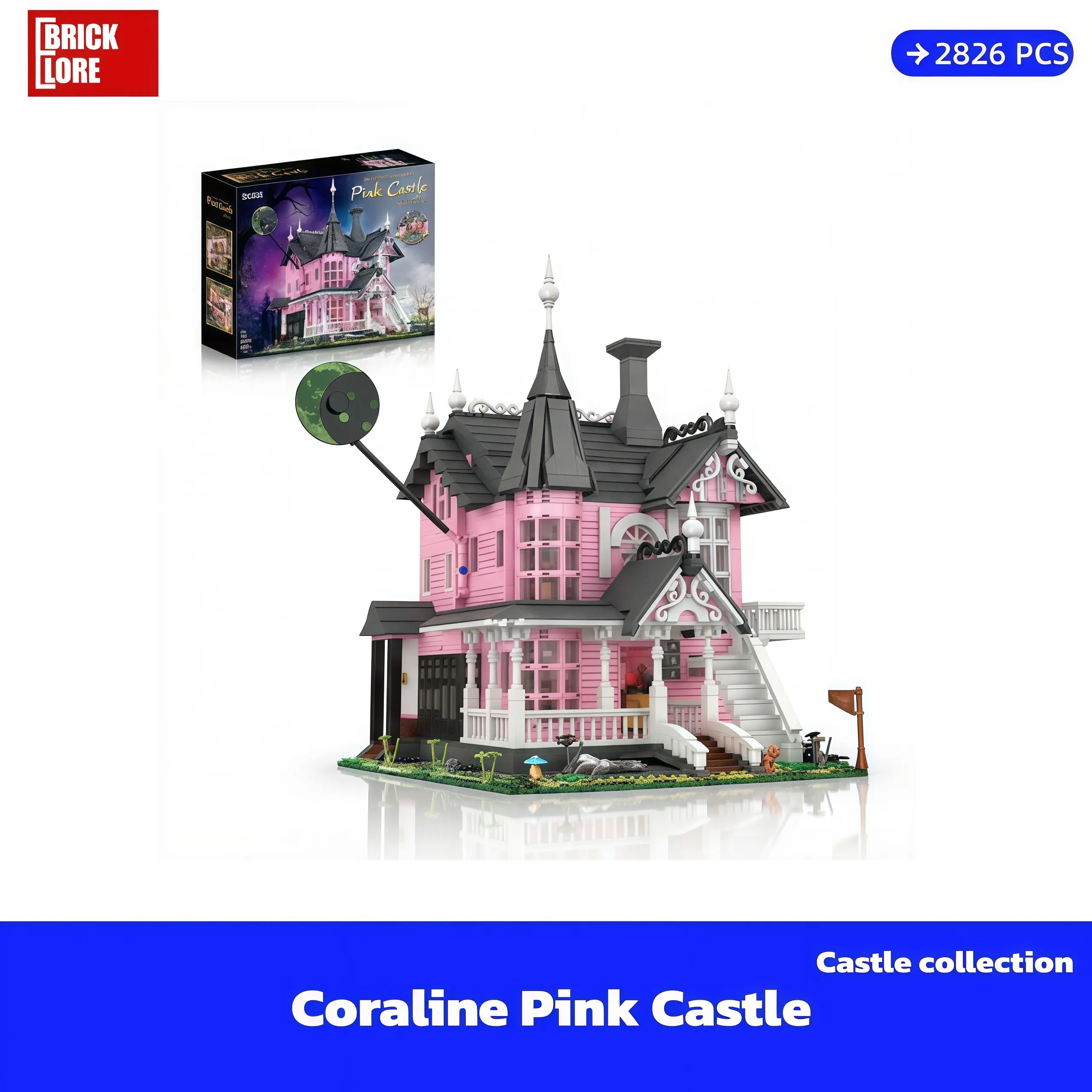 (SHIP FREE)Coraline Pink Castle Castle collection 2826 Pieces With GIFT box
