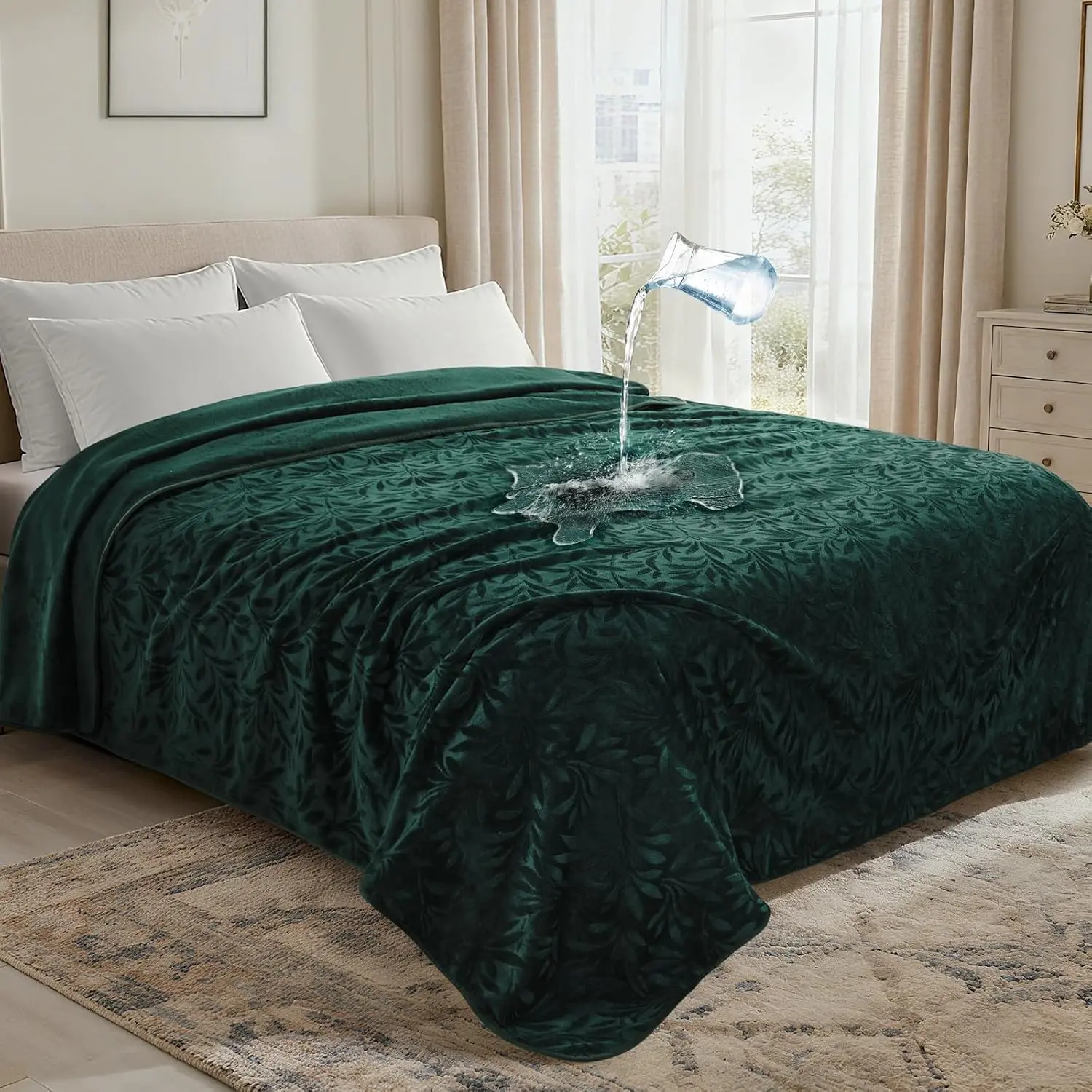 Waterproof Blanket for Bed: Soft Flannel Love Blanket 60"x80" for Twin Size Bed, Stain & Leak Proof Sofa Protector Waterproof Dog Blanket for Pets, Includes a Storage Bag