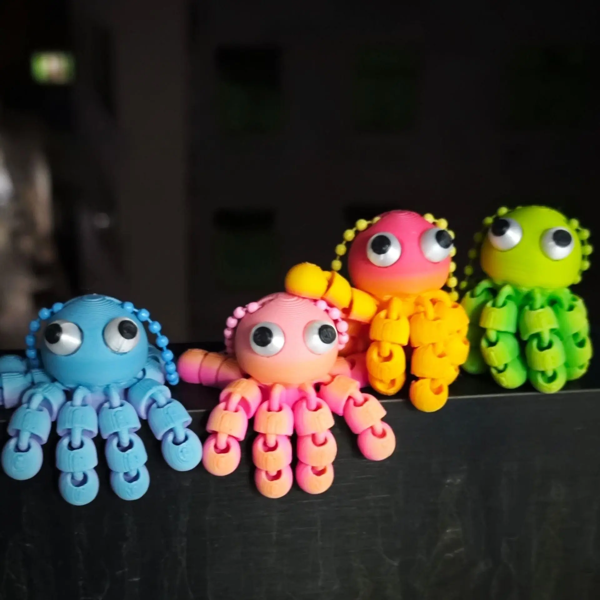 3D Printed Octopus Keychain, Cartoon Model Toy Pendant, Halloween Gift for Friends, Bag and Car Accessory, Perfect Present