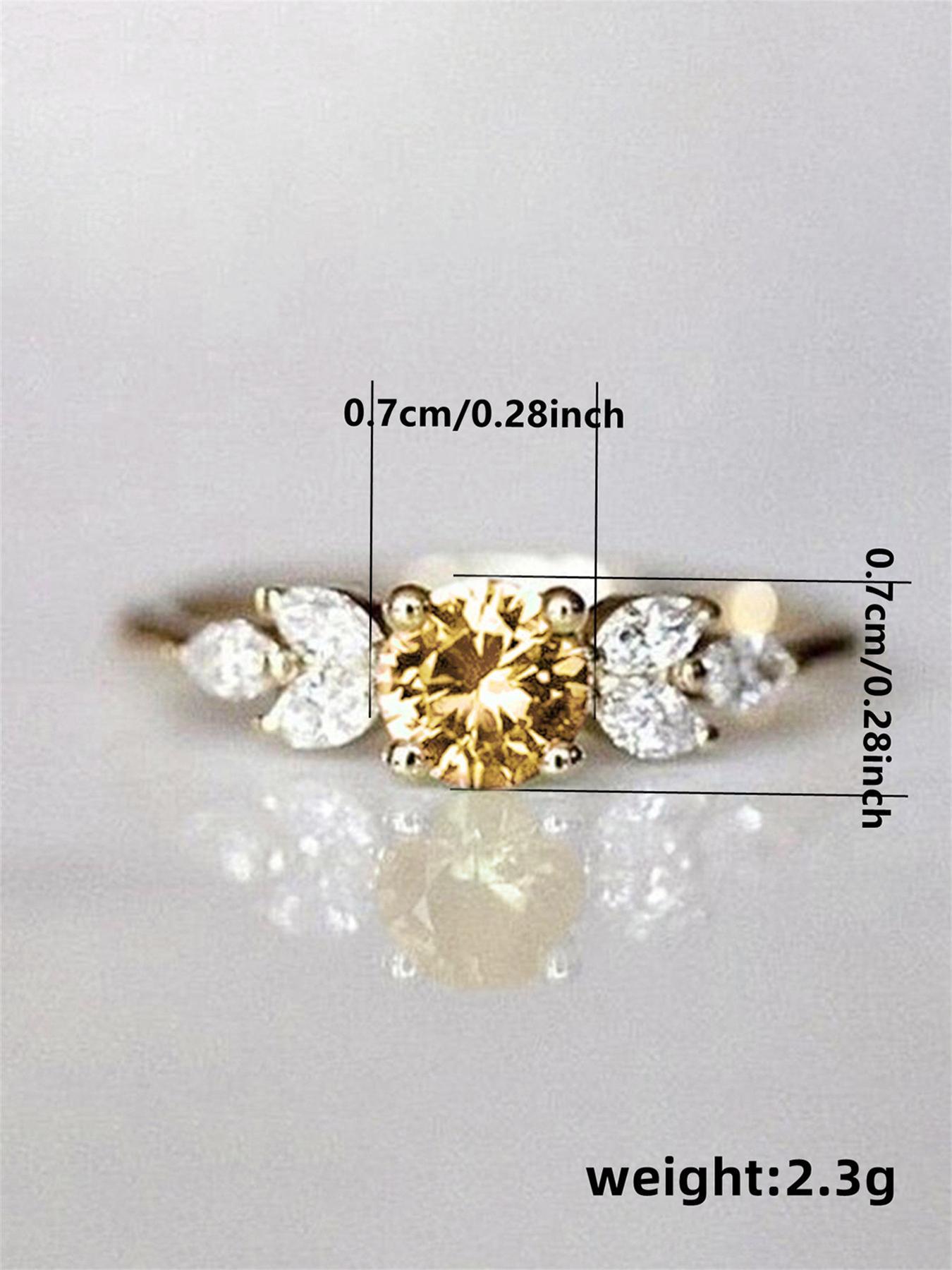 Summer Elegant Rhinestone Decorated Copper Ring, Fashion Rings Jewelry for Women, Wedding Engagement Bridal Jewelry Gift, Statement Rings, Elegant Glittering Ring