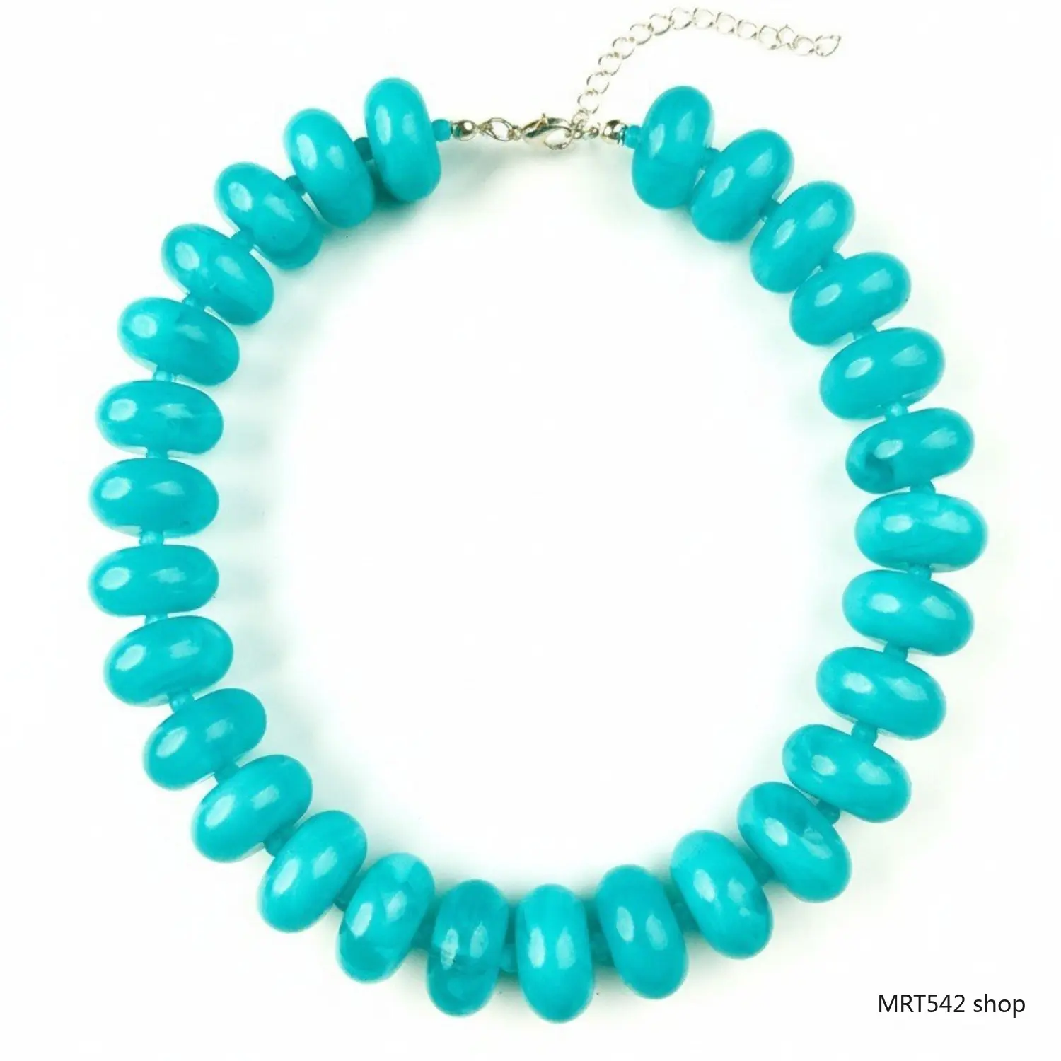 Bohemian Geometric Beaded Necklace Fashion Acrylic Choker Chain Random Print Pattern Boho Style Jewelry Lightweight Statement Strand Summer Beach Wear Women Gifts
