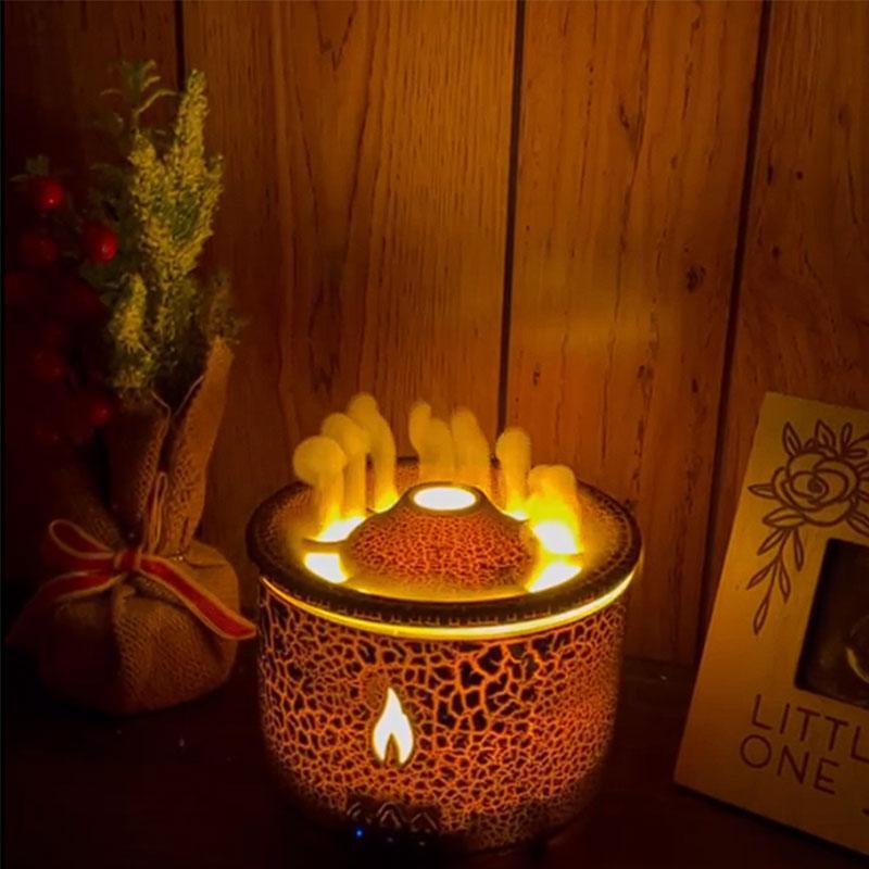 Volcano Diffuser Portable Aroma Diffuser, Smart Auto Shut Off, Timer Night Light Humidifier, Flame Mushroom Diffuser Remote Control, Aroma Diffuser Humidifiers