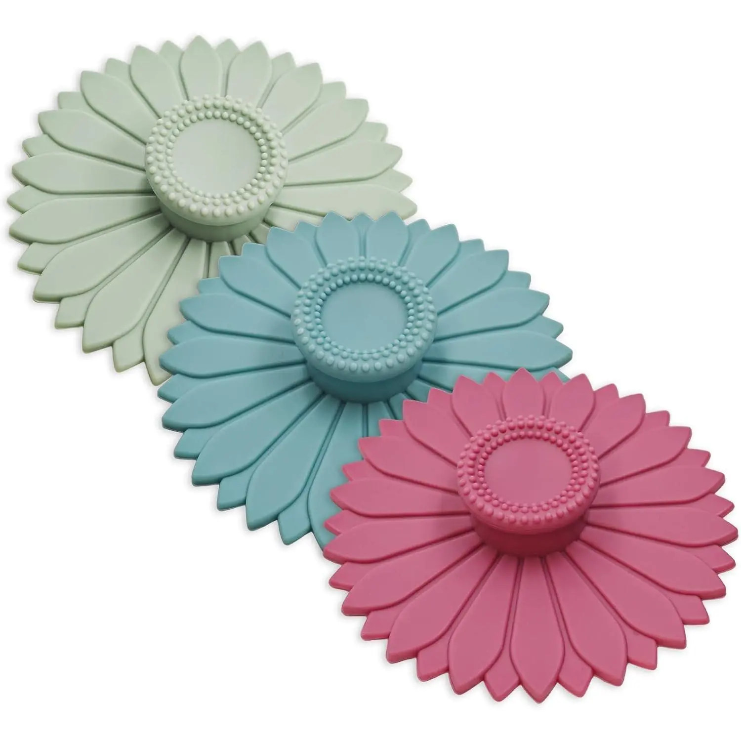 Sunflower Silicone Cup Covers,4.1 Inch Reusable Suction Lids - Seal & Keep Drinks Warm/Cold,Dishwasher Safe for Coffee & Tea 3PCS