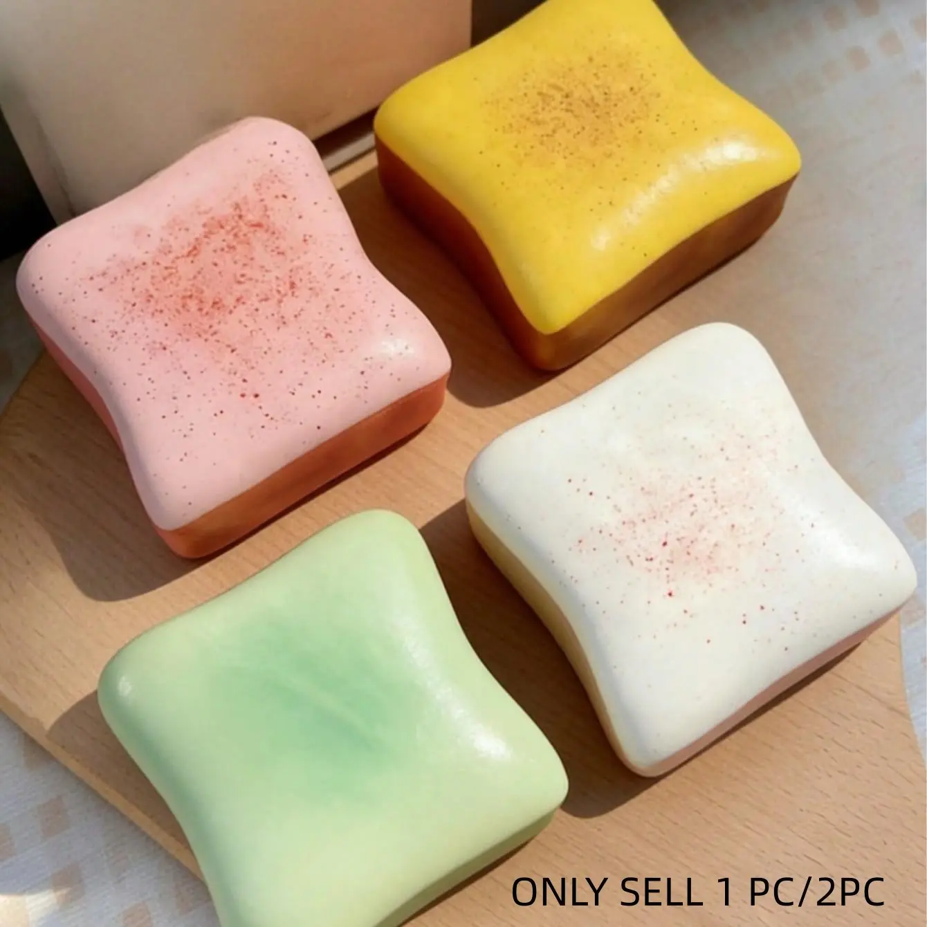 Toast Bread Pinch Toy, Super Soft Butter Toast Squeeze Toy, Perfect for Birthday Gifts, Desk Decoration, Stress Relief Toy, Decompression Squishy, Slow Rising Squishies