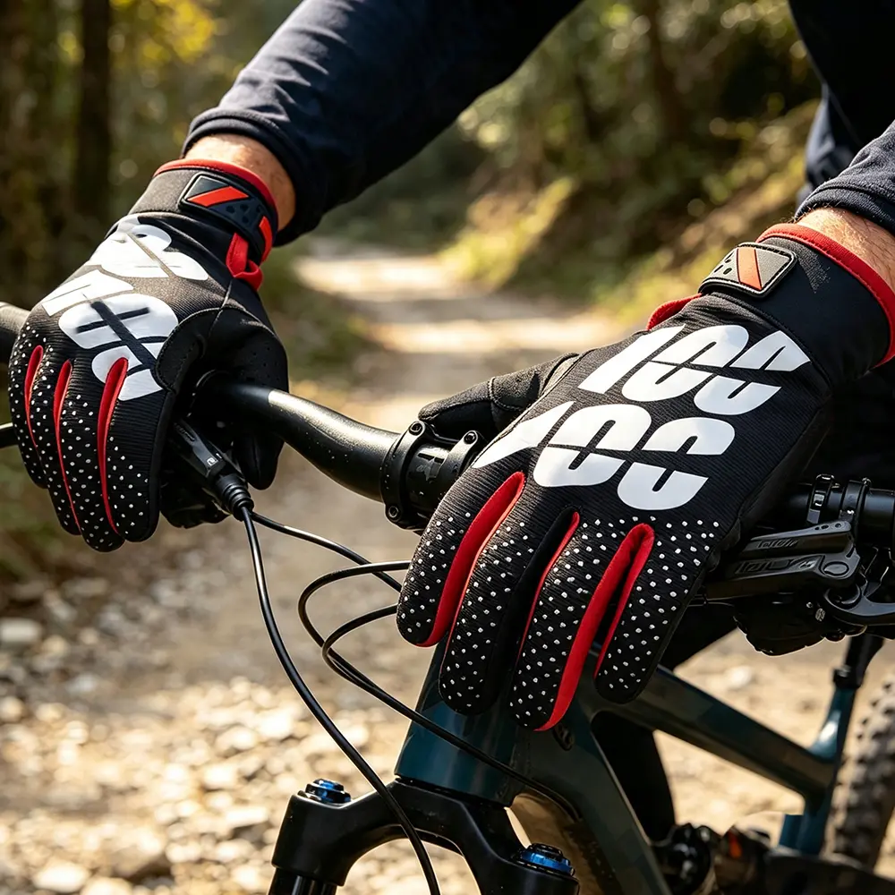 Motocross Style Cycling Gloves For Men, Full Finger Design With Adjustable Wrist Velcro, Anti-Slip Durable Palm For Stable Control, Sun Protection Anti-Scratch Hand Gear, Fit Mountain Bike, Offroad Moto, Outdoor Riding, Sports & Casual Outfit