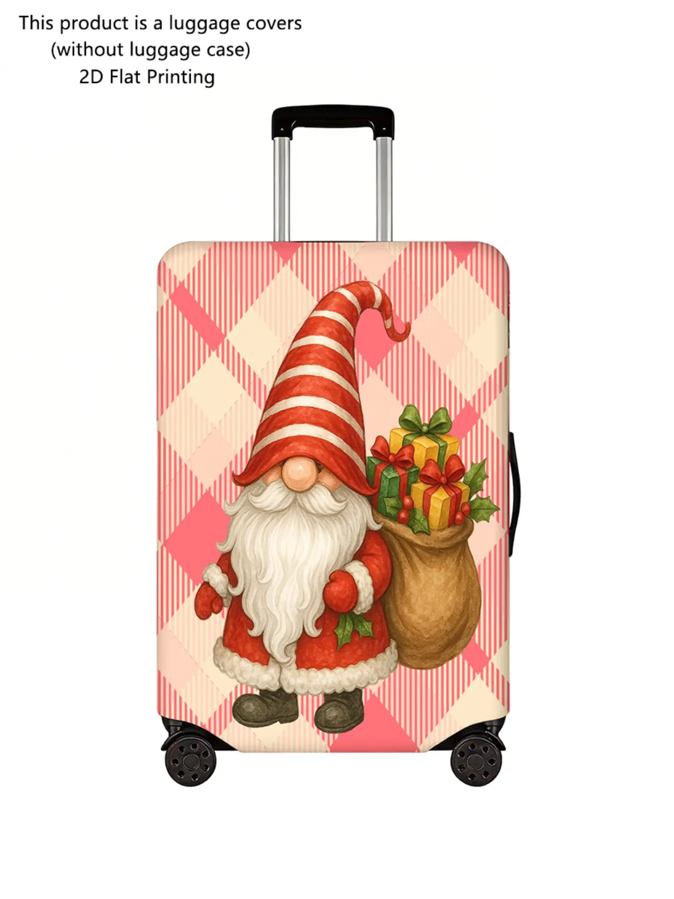 Christmas Theme Luggage Protector, Thick Dust Cover, Durable Elastic Material, Fits 18-32 Inch Suitcases, Travel Essential Accessory