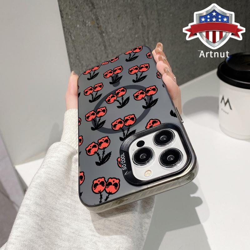 Skull Cherry Party Pattern Magnetic Phone Case for iPhone17 16 15