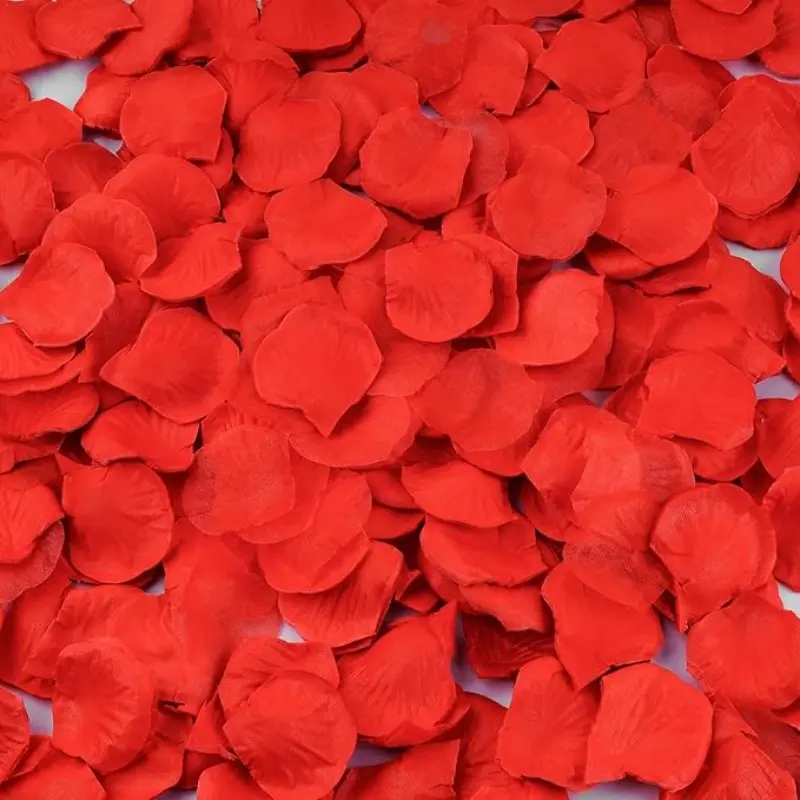 100pcs Artificial Silk Rose Petals Decoration for Romantic Night, Wedding, Event, Party, Decoration, Color Red Rose Petals