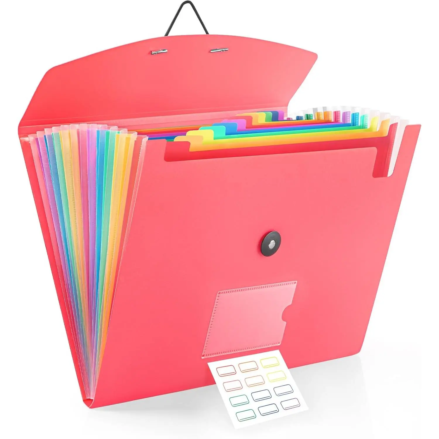 13 Pocket Accordion File Organizer with Elastic Closure, Expanding File Folder for Letter Size A4 Papers, Ideal for , Office Supplies, College Essentials - Black