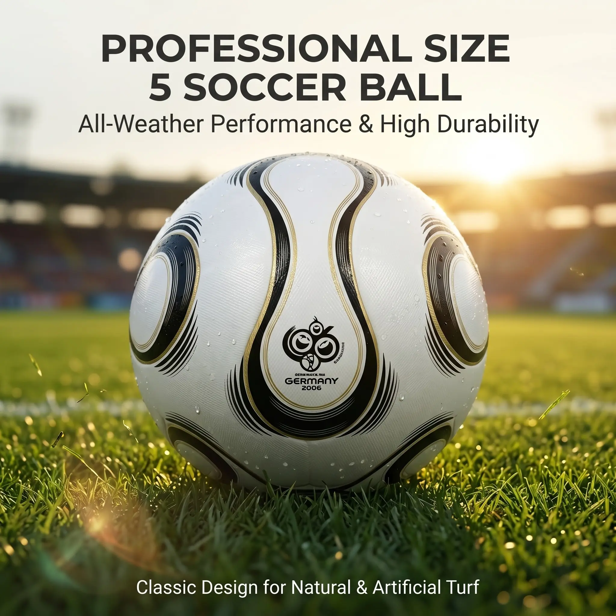 High-Quality PU Hot Melt Soccer Ball, Durable Waterproof High Elasticity, Ideal for Adult Men Women Youth Outdoor Training, Perfect Gift