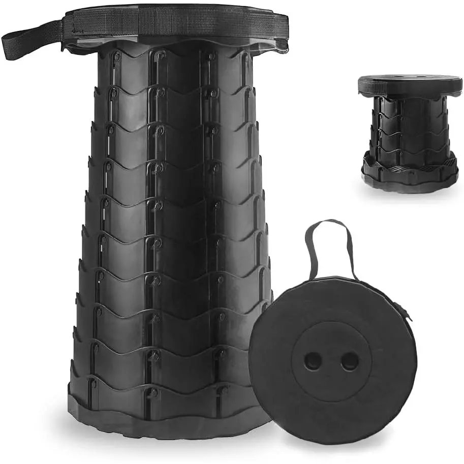 Upgraded Collapsible Stool,Load Capacity 440lbs, Lightweight But Sturdy,Portable Retractable Folding Telescoping Foldable Camping Stool for Adults Outdoor Camping Fishing Hiking BBQ