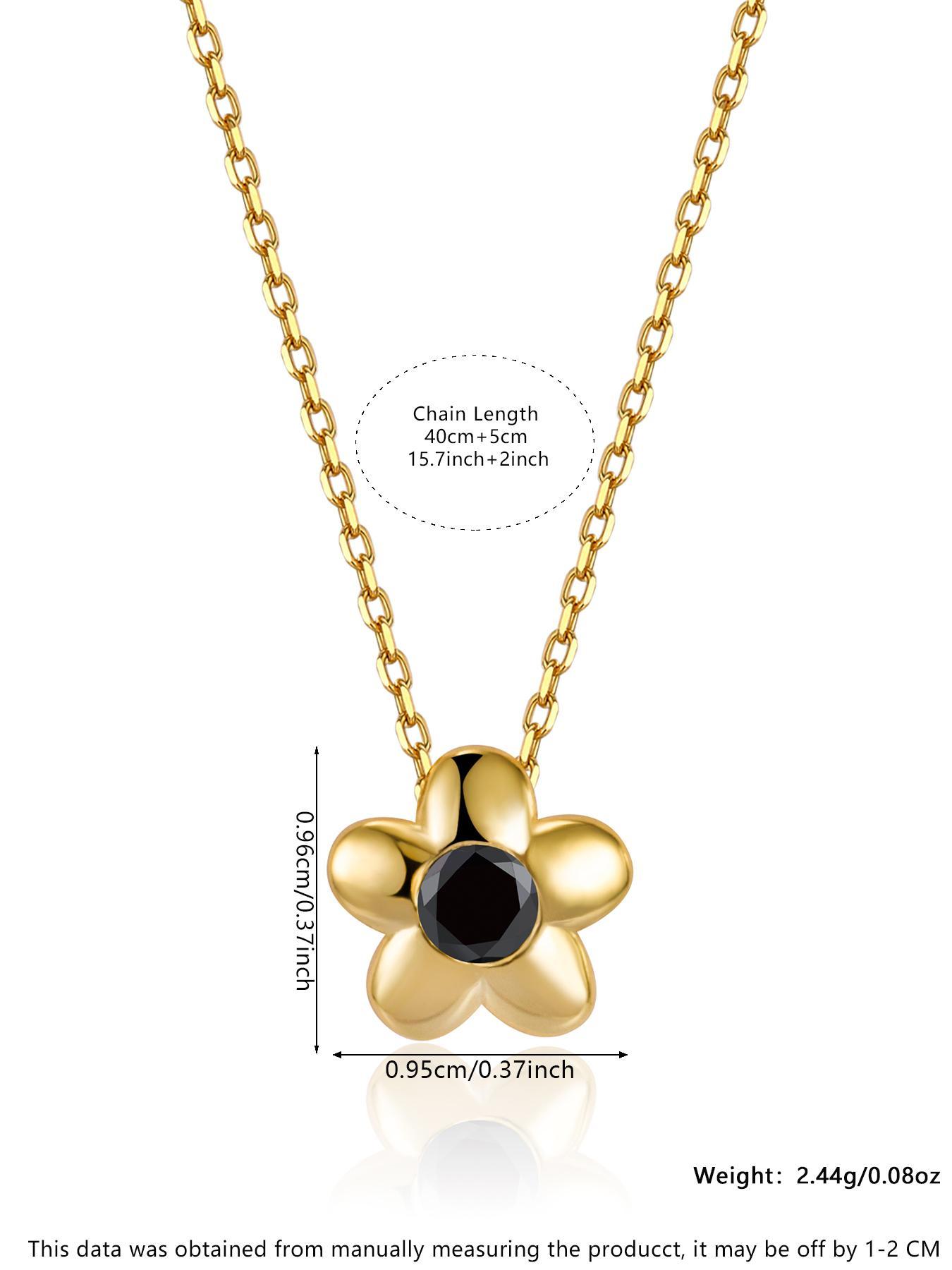 S925 Sterling Silver Daisy Flower Design Pendant Necklace for Women & Girls, Fashion Rhinestone Decor Jewelry for Party, Daily Decor, Trendy All-match & Exquisite Jewelry for Birthday Gift