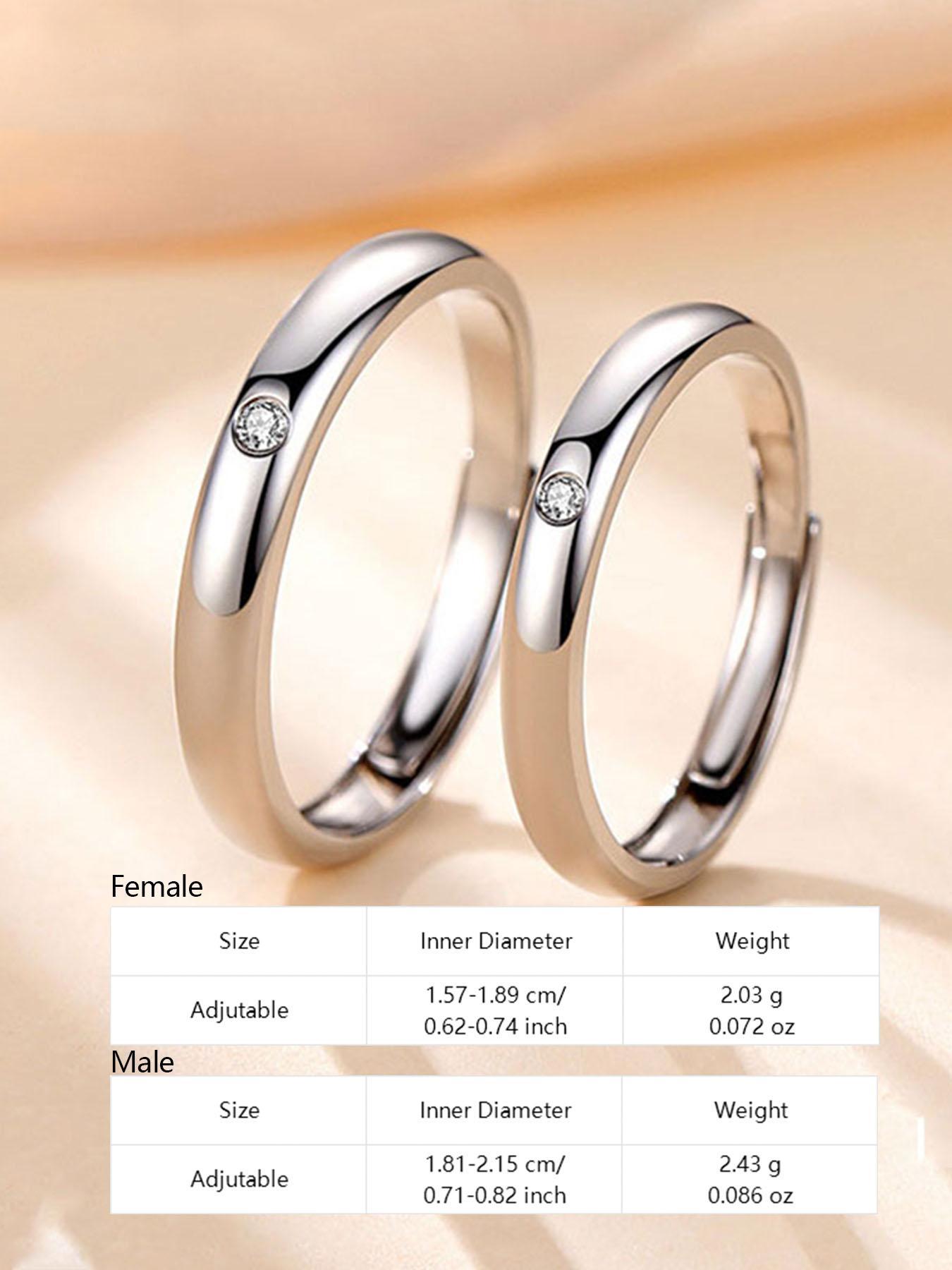 925 Sterling Silver Couple Ring, Fashion Promise Ring for Couple, Engagement Ring for Women & Men, Trendy All-match & Exquisite Jewelry for Birthday Gift, Valentine's Day, Gift