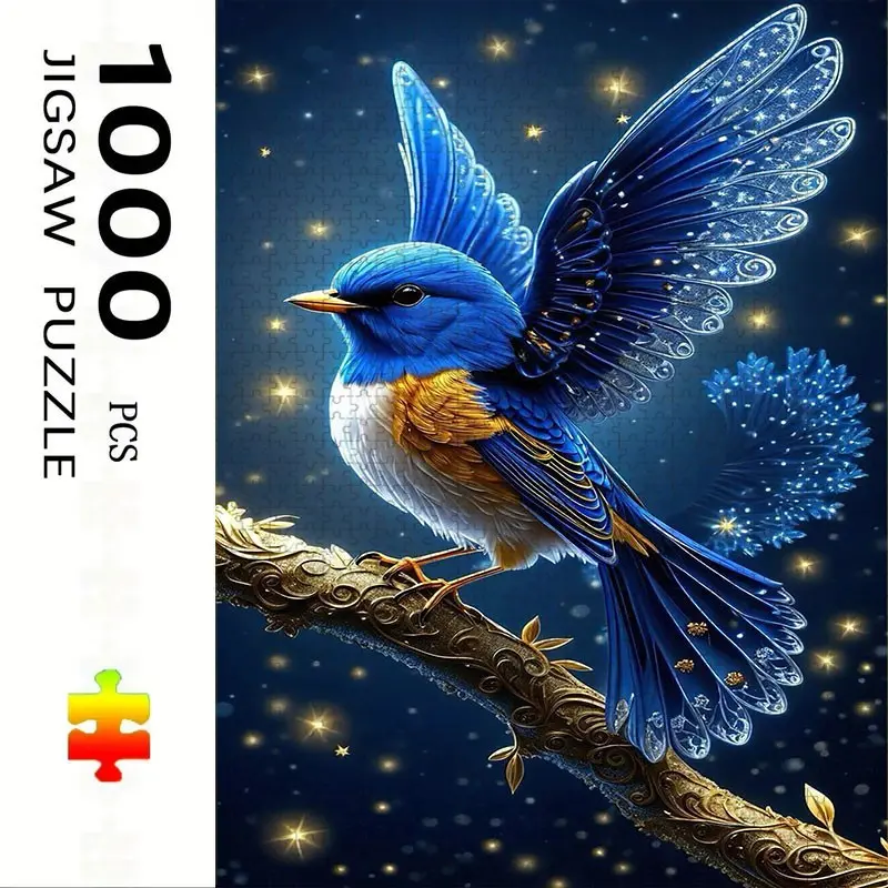 1000 Piece Bird Theme Puzzle, Large Adult Family Interactive Toy, DIY Home Decor, Holiday Scene, Mixed Colors, Perfect Gift, Durable Puzzle
