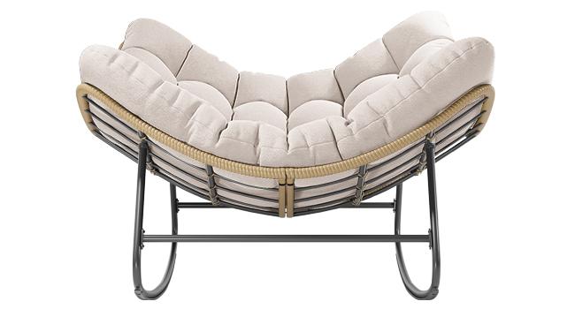 Amopatio Outdoor/Indoor Papasan Chair, Oversized Egg Rocking Chair with Thick Cushion for Bedroom/Livingroom,Folding Lounger for Patio/Garden/Backyard