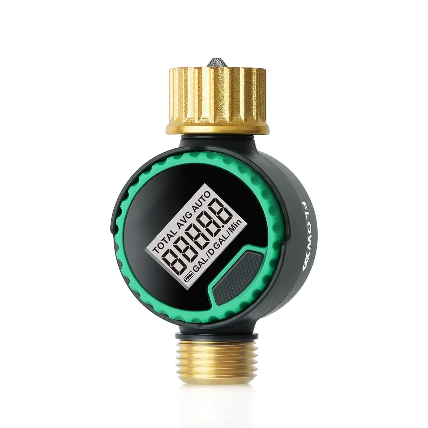 360° Rotatable Water Flow Meter, Brass Inlet & Outlet Water Meter | Measure Gallon/Liter Consumption and Flow Rate for Garden Hose Watering, RV Water  Filling and Lawn Sprinkler