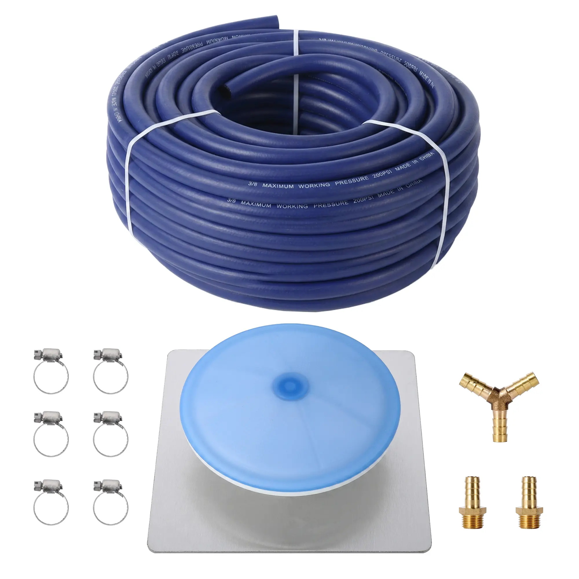New Upgraded Stainless Steel Base Fish Pond Aerator Kit 30.5m Air Hose Metal Diffuser Plate Oxygen Pump Accessories Aquaculture Equipment Power Tool Maintenance Kits