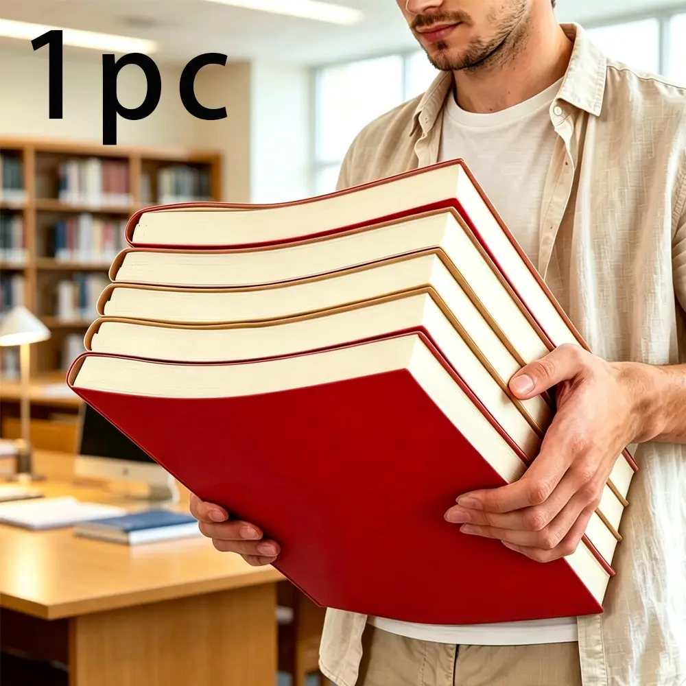 A4 PU Cover Ultra-Thick Notebook, 416 Pages, Waterproof Cream Paper, 360° Rotating Binding, Ribbon Bookmark, Ideal for University, Work, Travel
