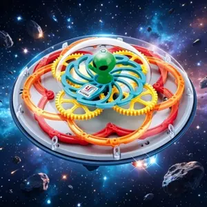 Gear Flying Saucer Alien Electric Toy, Automatic Obstacle Avoidance Transparent Ufo, with Lights and Sound, Kids Stem Educational Gift