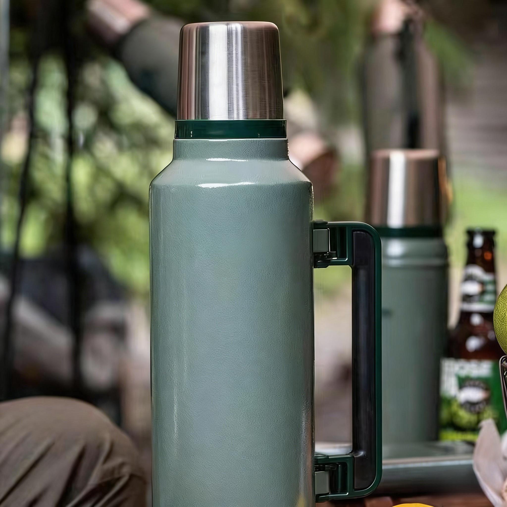 Large Capacity Stainless Steel Thermos, Household Vacuum Flask, Portable Camping & Travel Kettle,1900ML-64oz