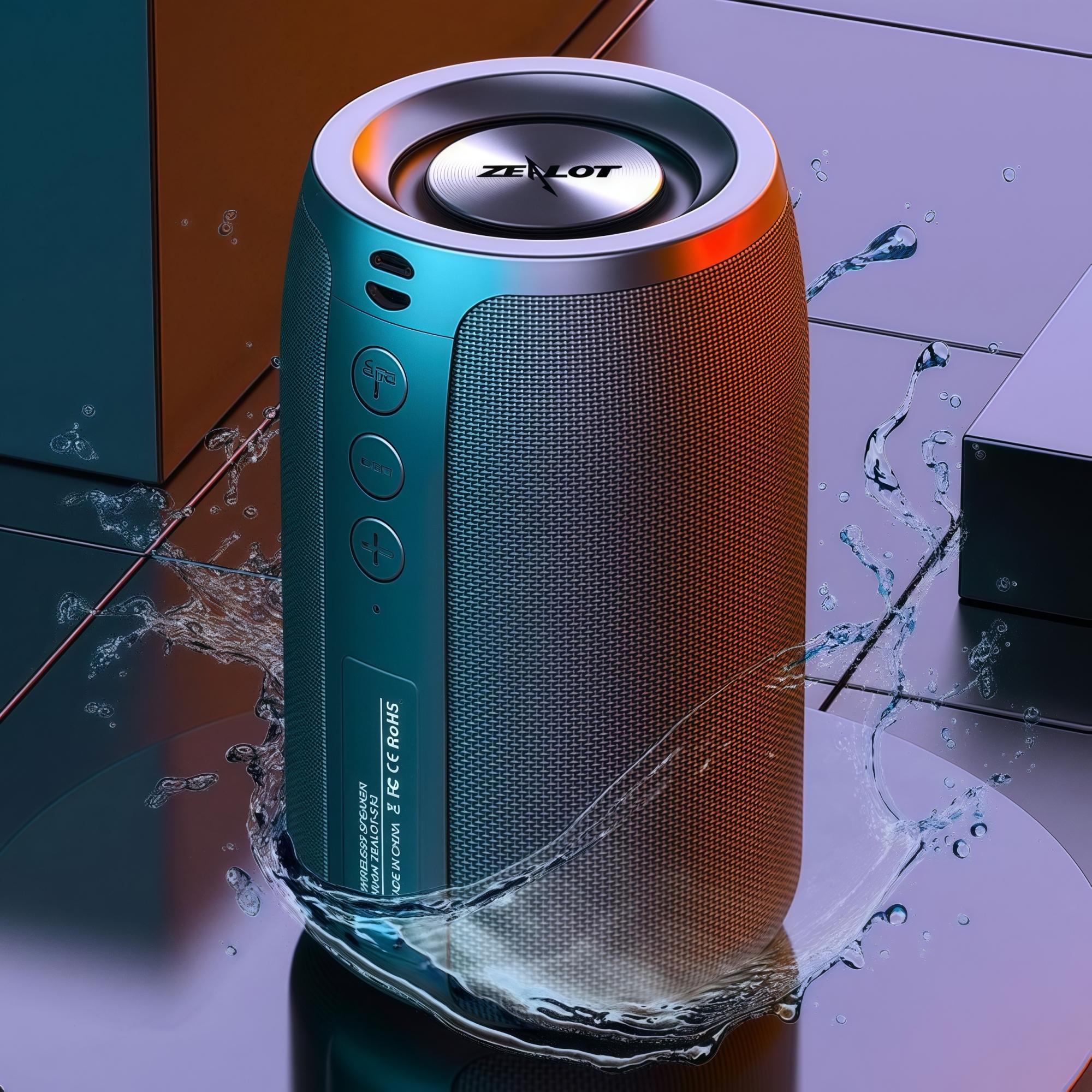 ZEALOT S32 Portable Wireless Speaker, Rechargeable Waterproof IPX4 Speaker, Stereo Pairing Speaker for iOS & Android, Bluetooth Speaker, Loud Volume & Deep bass, Desktop Speaker, Portable Waterproof Speakers #GLOBAL PICKS