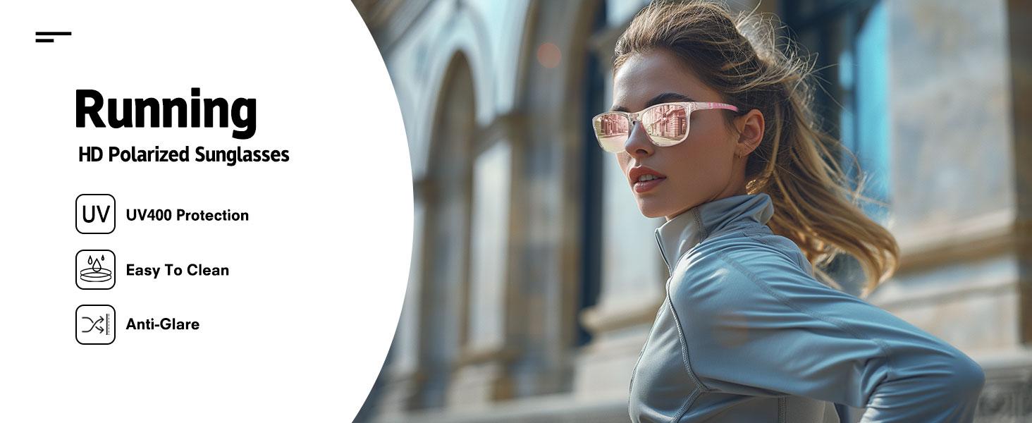 FOZONO Polarized Sports Sunglasses for Men Women, UV400 Protection Anti Glare Sun Glasses for Driving Running Cycling Fishing