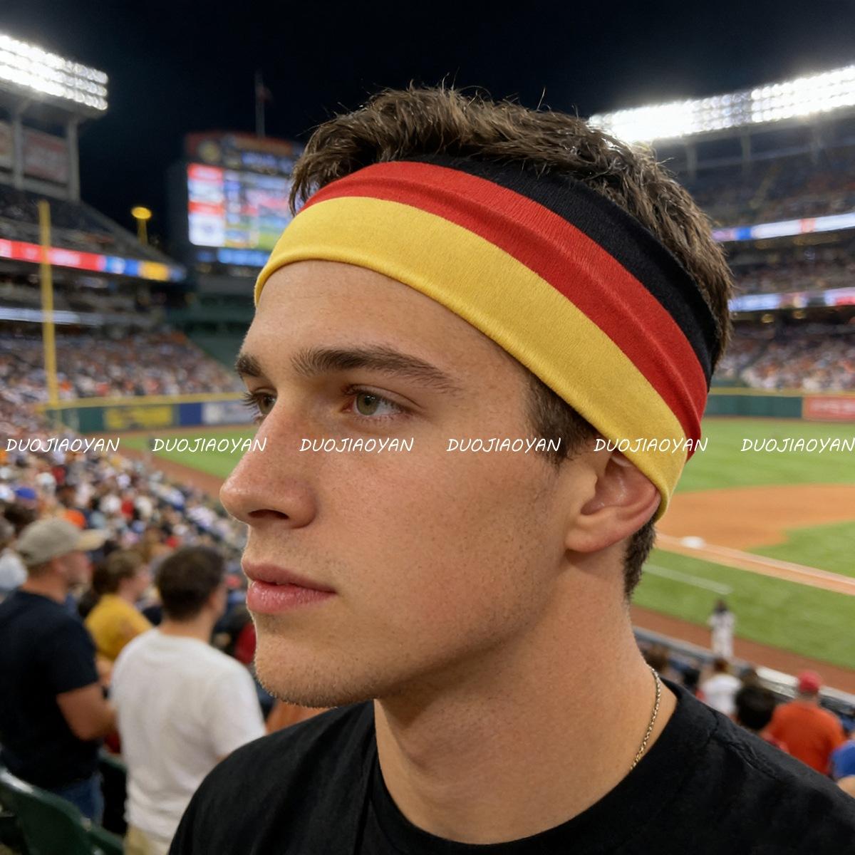 World Cup-themed headband for football fans, elastic sweat-absorbing sports headband