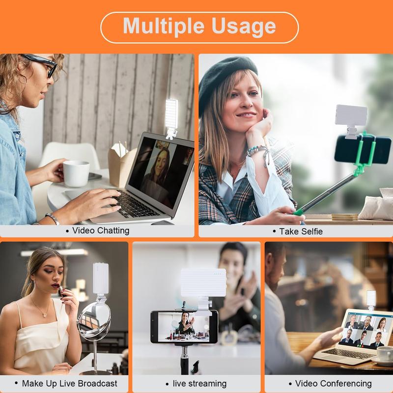 Portable Selfie Fill Light, USB Rechargeable Selfie Fill Light, 1 Count Portable Clip-on Light for Live Streaming, Conference & Vlog