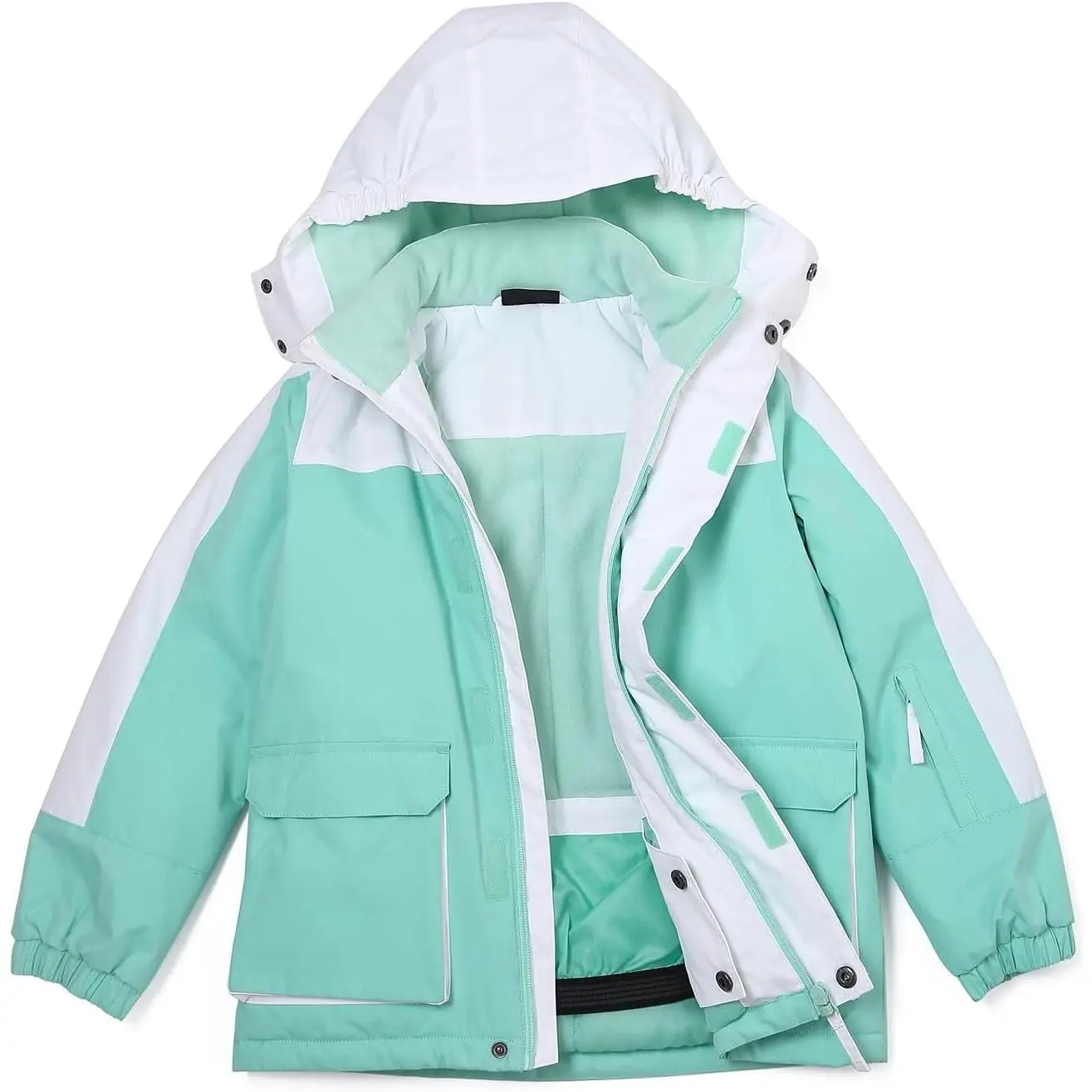 Girls Waterproof Winter Snow Coat, Kids Ski Snow Jacket for Girls, Warm Fleece Lined Winter Jacket with Hood