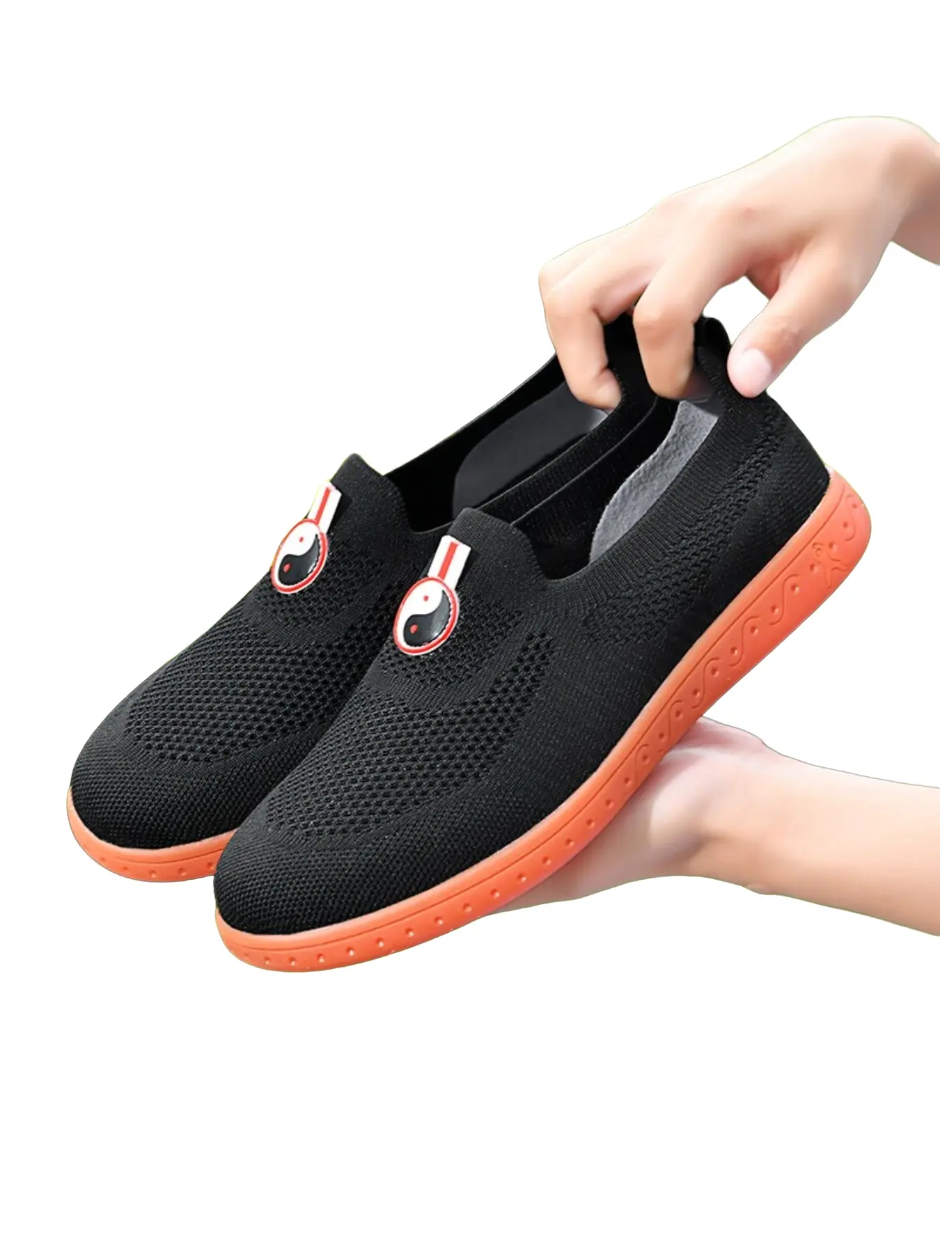 Unisex Slip-On Shoes for All Seasons, Breathable Textile Upper, Non-Slip Rubber Sole, Ideal for Tai Chi, Daily Wear, Elderly Comfort