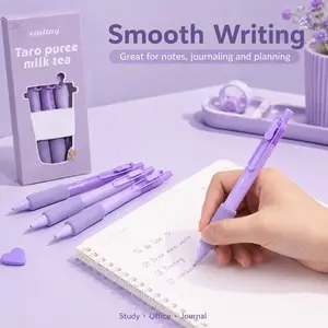 5 Ultra-soft European Compact Gel Pens, Solid Color Theme, ST Tip, Smooth and Quick-Drying, No Calluses, Simple Style, DIY Study, Office, Writing, and Recording Quick-Drying Large Capacity Gel Pens
