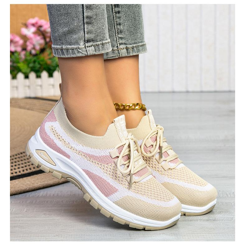 New women's sneakers, fly-knit mesh shoes, low-cut lightweight casual shoes, comfortable and versatile single shoes