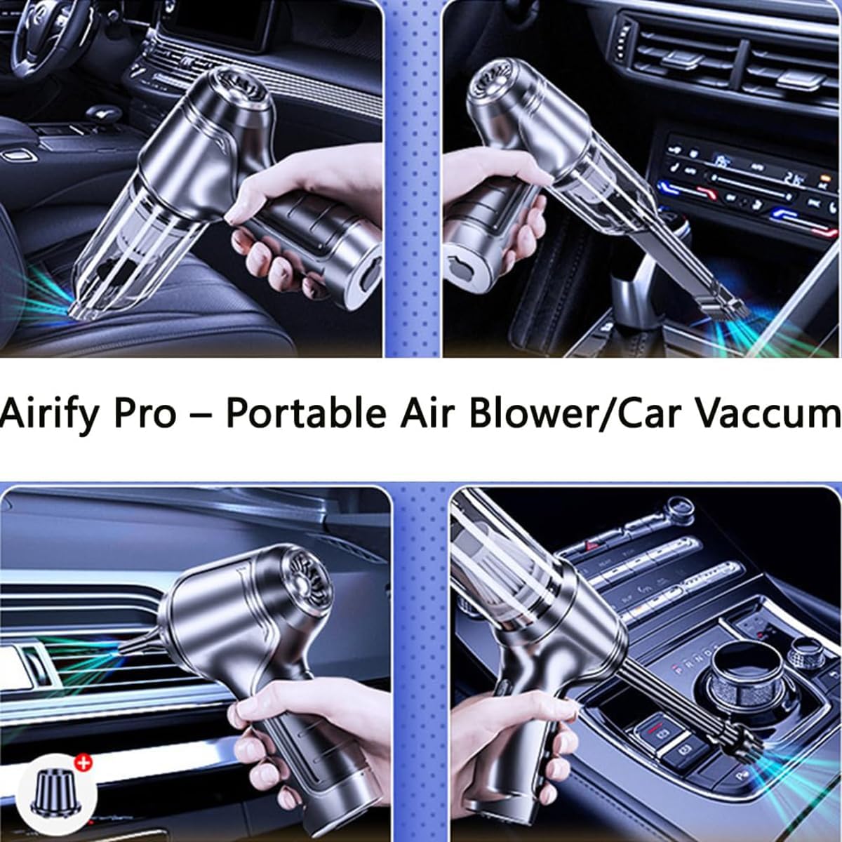 Portable Handheld Vacuum Cleaner, Rechargeable Cordless Car Vacuum Cleaner, Multifunctional Cleaning Tool for Pet Keyboard Car Office & Home