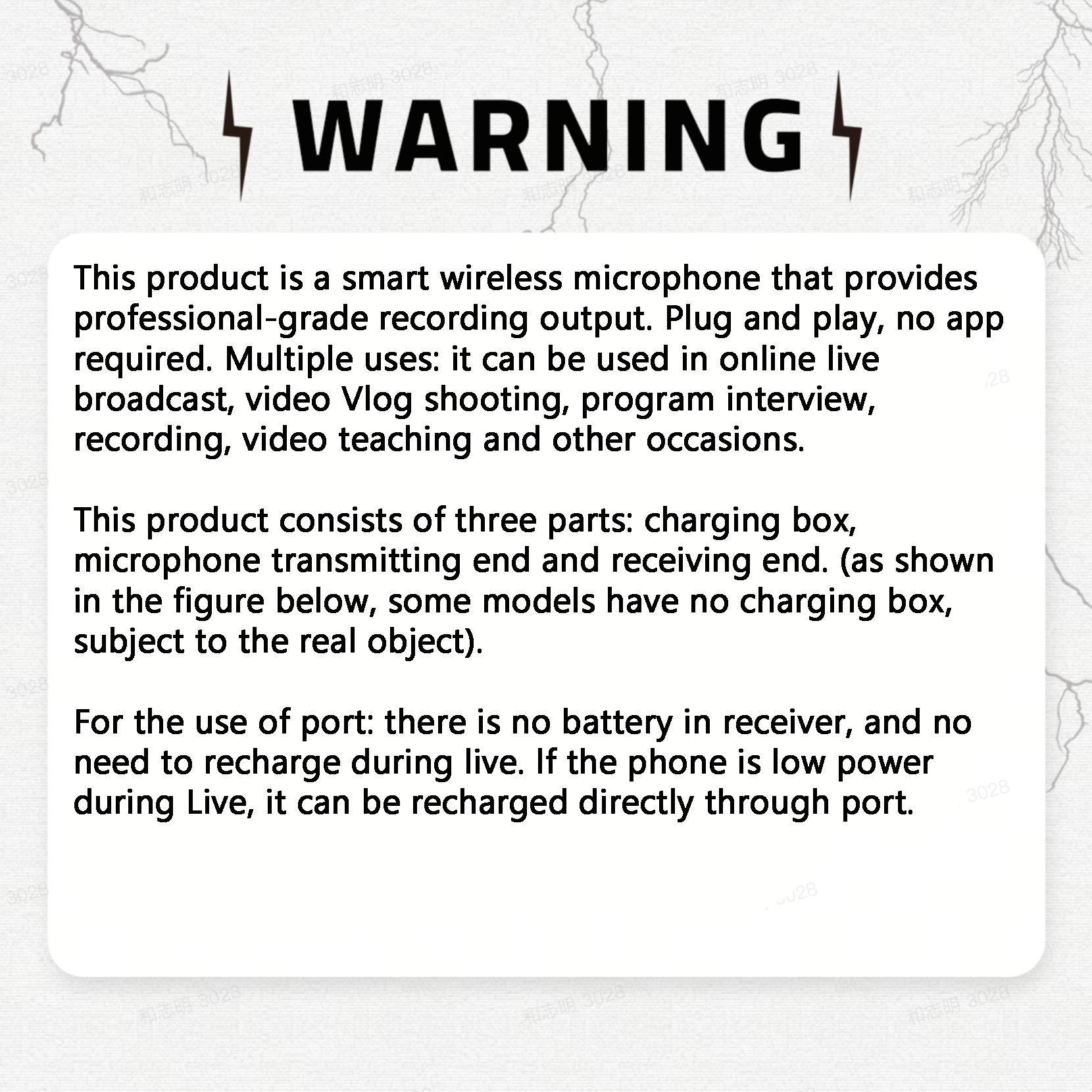 Wireless Lavalier Microphone, USB Rechargeable Wireless Microphone, Professional Wireless Microphone for iPhone Android Phone, Audio