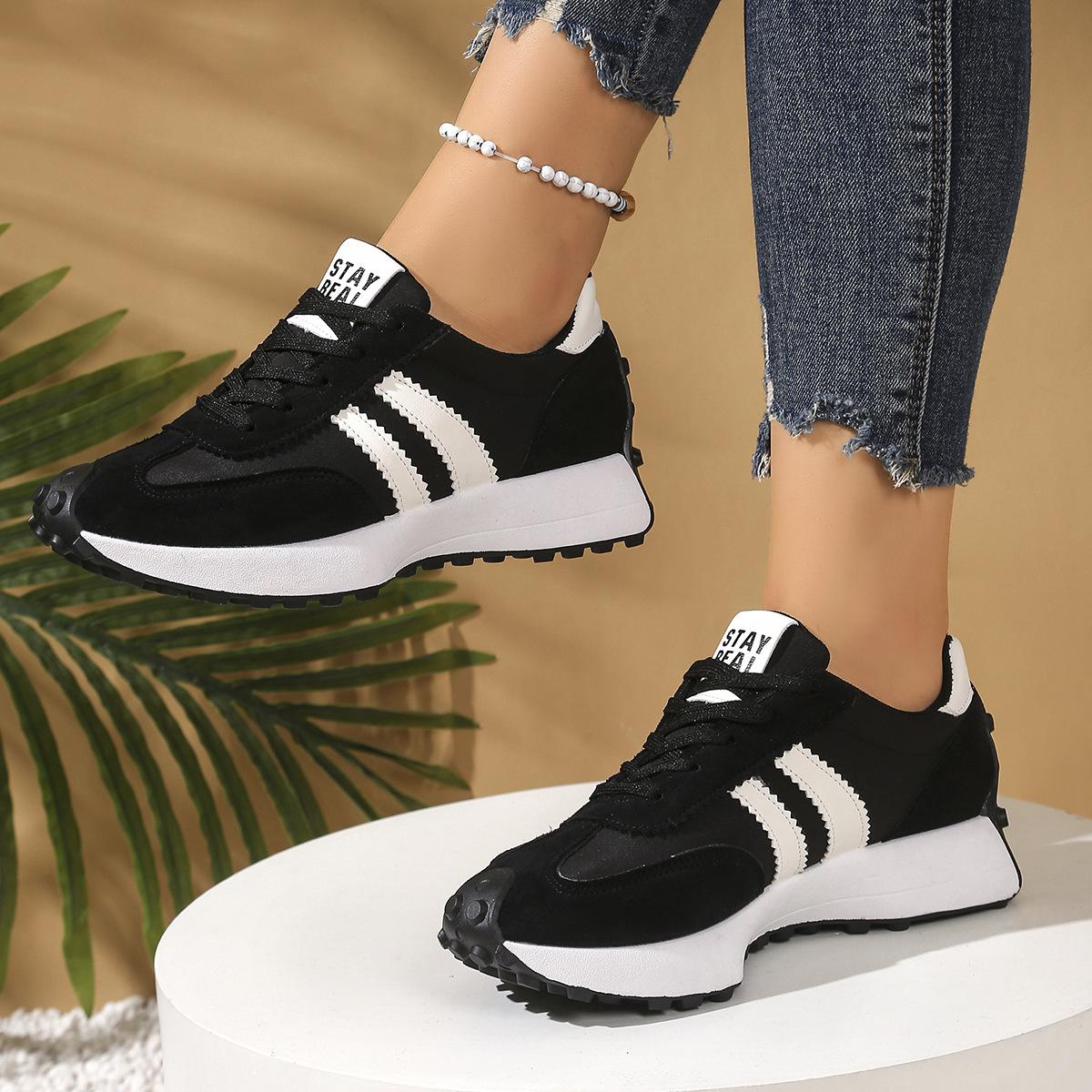 Trendy Women Platform Sneakers Thick Sole Lace Up Shoes for Height Boost Comfortable Lightweight Casual Trainers Ideal for Everyday Use Four Seasons Outdoor and Indoor Wear