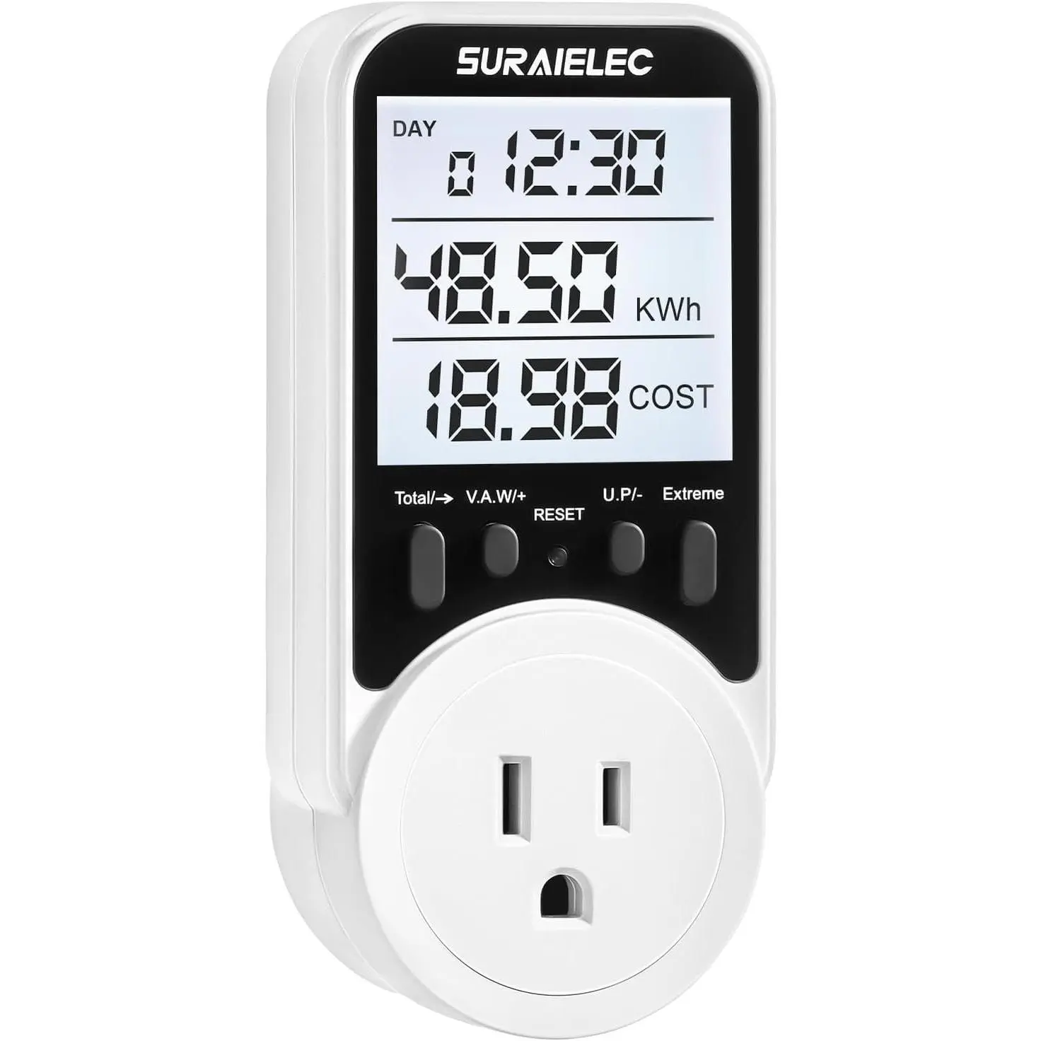 Outlet Watt Meter, 90-250V Wide Range Power Meter Cost Calculator