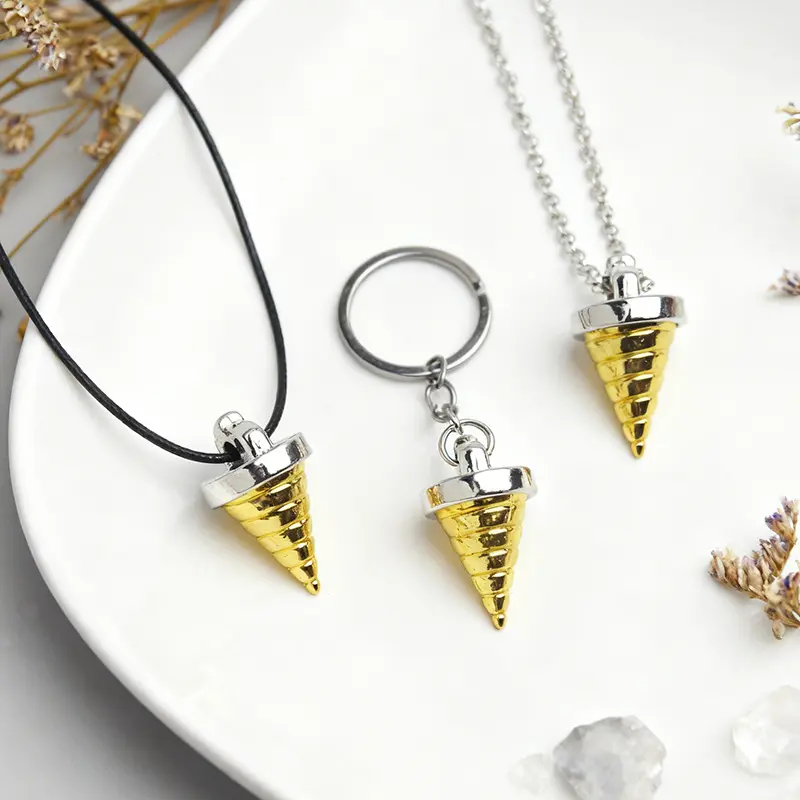 Conical Pendant Necklace & Keychain, Ins Style Zinc Alloy Sweater Chain, Anime Inspired Jewelry, Personalized Fashion Birthday Gift Idea, Birthday Gift Ideas, Conical Shape