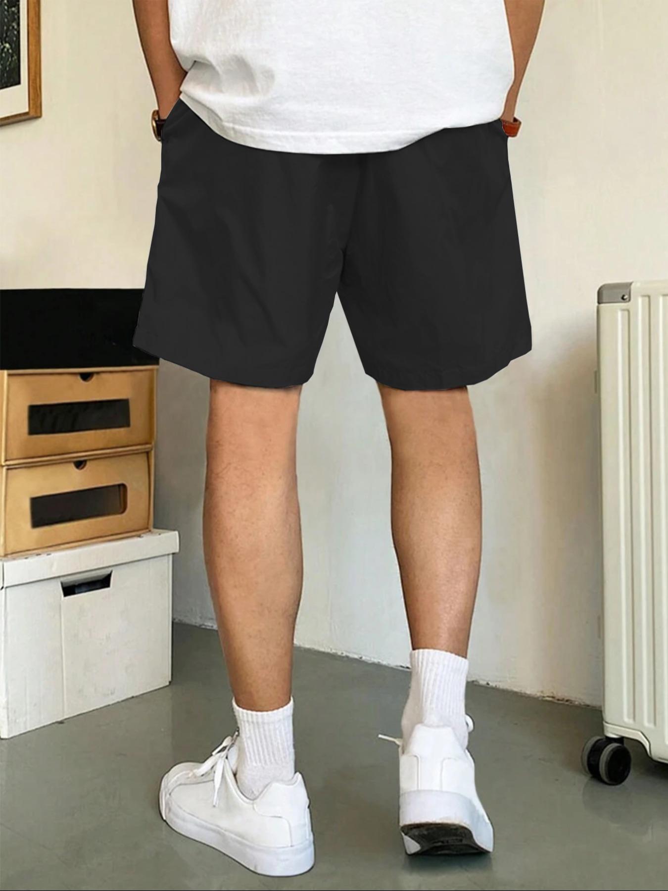 Men's Solid Color Shorts, Regular Fit Casual Comfy Shorts for Summer, Men's Bottoms for Daily Wear, Menswear