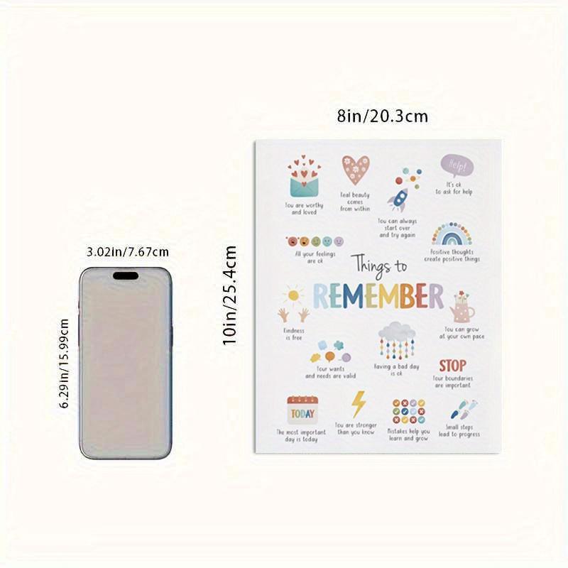 Positive Affirmations Flip Chart, Things To Remember, Anxiety Relief, Calming Corner, School Psychology, CBT, Therapy Office Art, Office Wall Decor, 8x10 inch, UV Resistant Ink, Premium Semi-Gloss Paper, Unframed