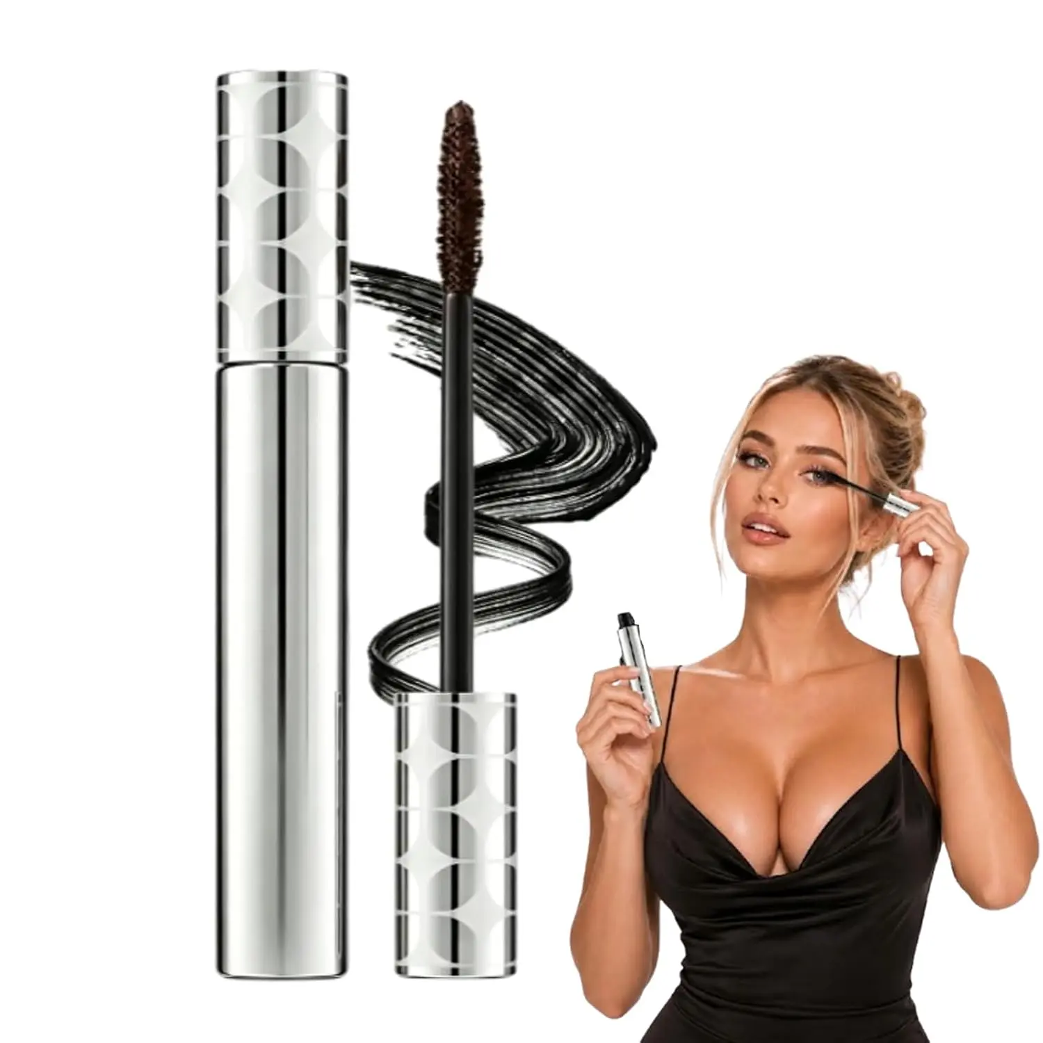 Waterproof Lengthening Mascara Primer, Volumizing Lash Base with Curved Precision Brush for Naturally Lifted, Fuller-Looking Lashes, Quick-Dry, Long-Lasting & Smudge-Resistant Eye Makeup