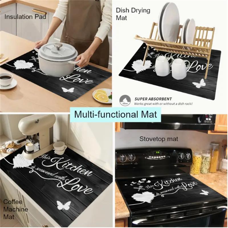Kitchen-Themed Gas Stove Cooktop Panel Protector Cover, 1 Count Heat & Scratch-Resistant Stove Top Cover, Easy to Clean Stove Protector Plate