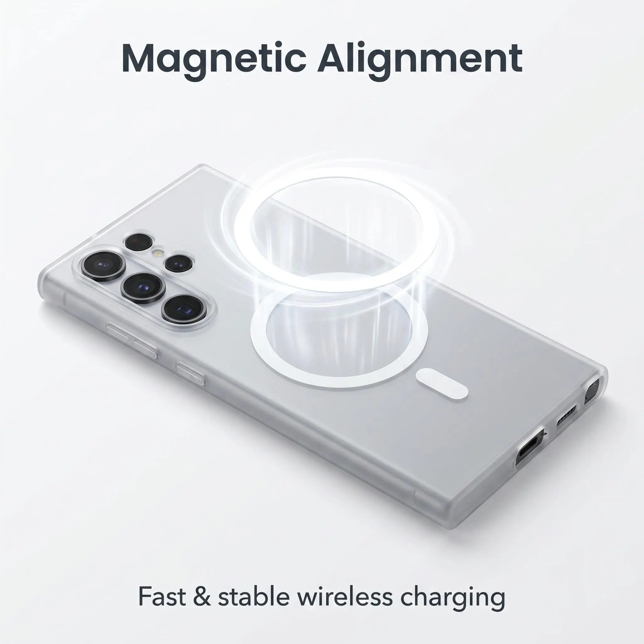for Samsung Galaxy S23/S23+/S23ultra Magnetic Phone Case, Semi-Transparent Design, Matte Finish, Excellent Grip, Compatible with Magnetic Stand, Wireless Charging