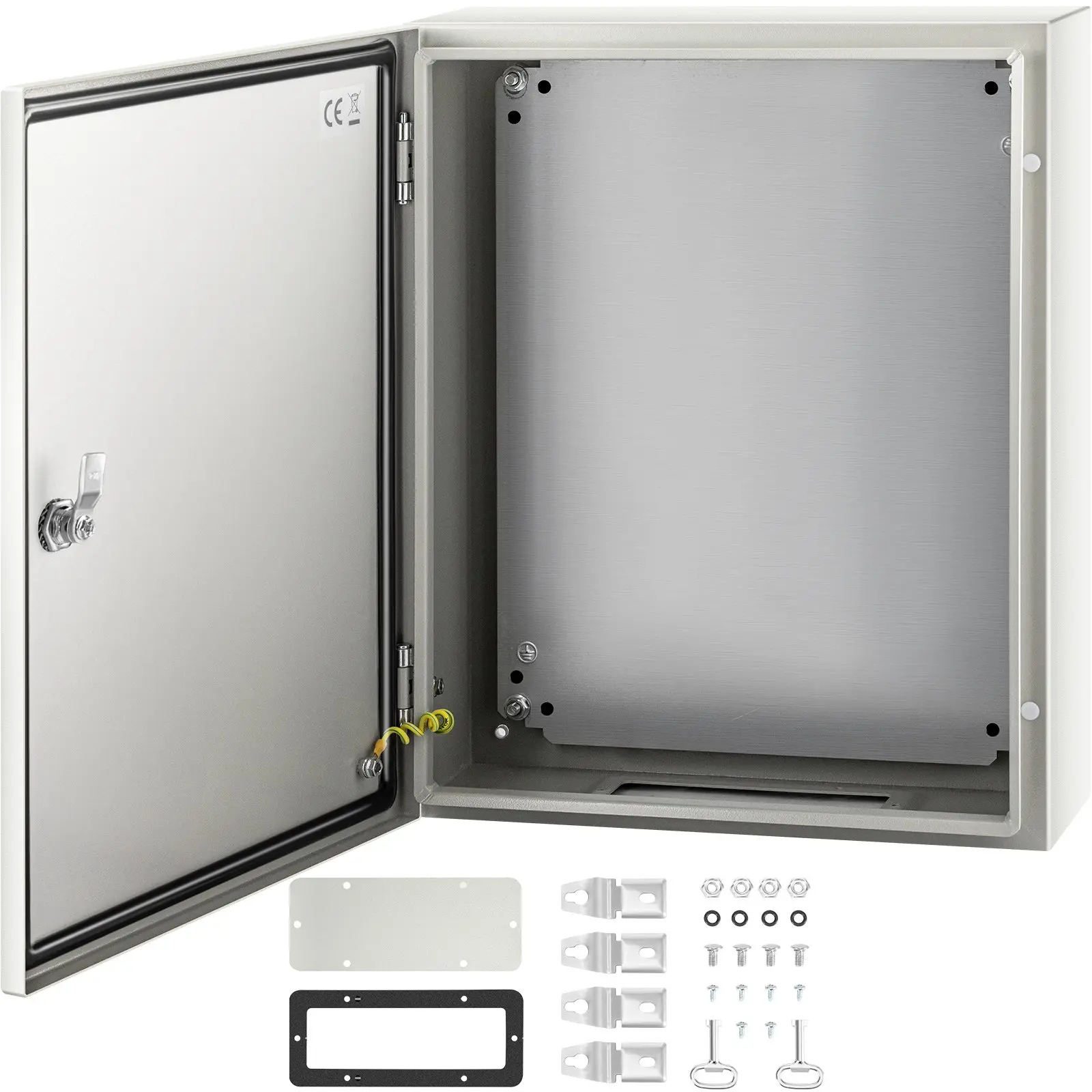 VEVOR NEMA Steel Case, 20x16x6'' NEMA 4X Metal Electric Enclosure, IP66 Water Dust Resistant, Suitable for Both Outdoor/Indoor Use, Includes Mounting Plate