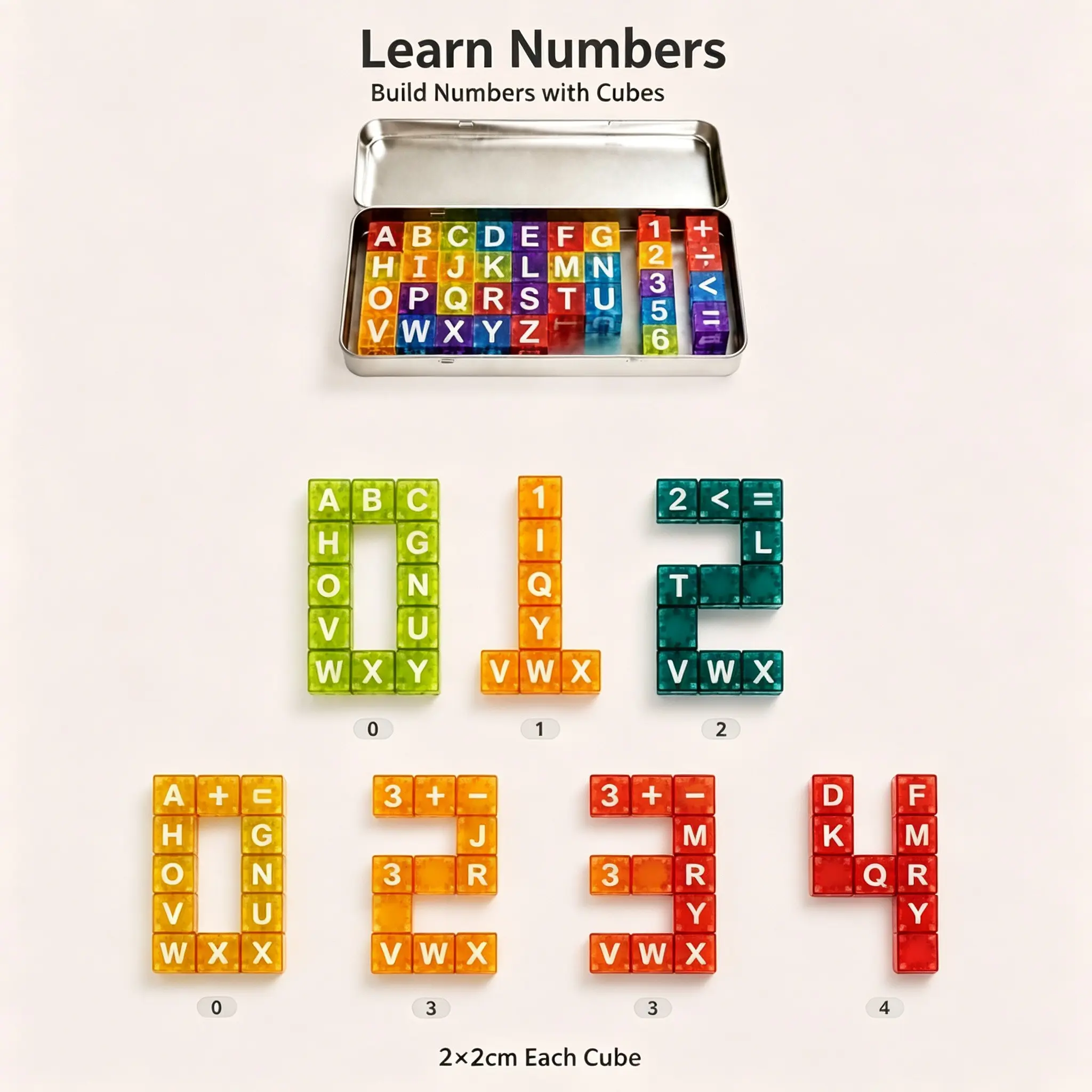 35 Transparent Magnetic Alphabet & Number Cubes, Stem Learning Toy, Build Shapes, Spell Words, Practice Math, Educational Gift for Kids over 3