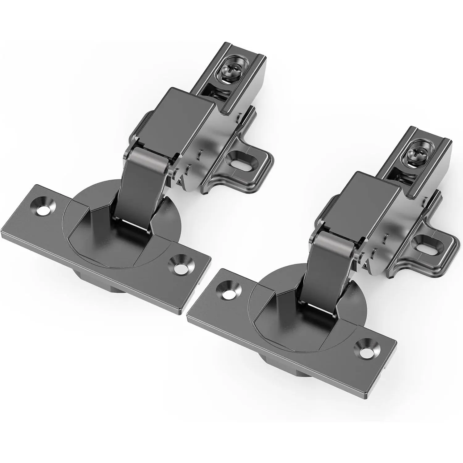 10 count Inset Soft Close Hinges, Clip  Plate, 105 , Silent Hydraulic, Self Closing, Black Frameless European Concealed Hinge for Kitchen Cabinet Door, Wardrobes, and Bookcases