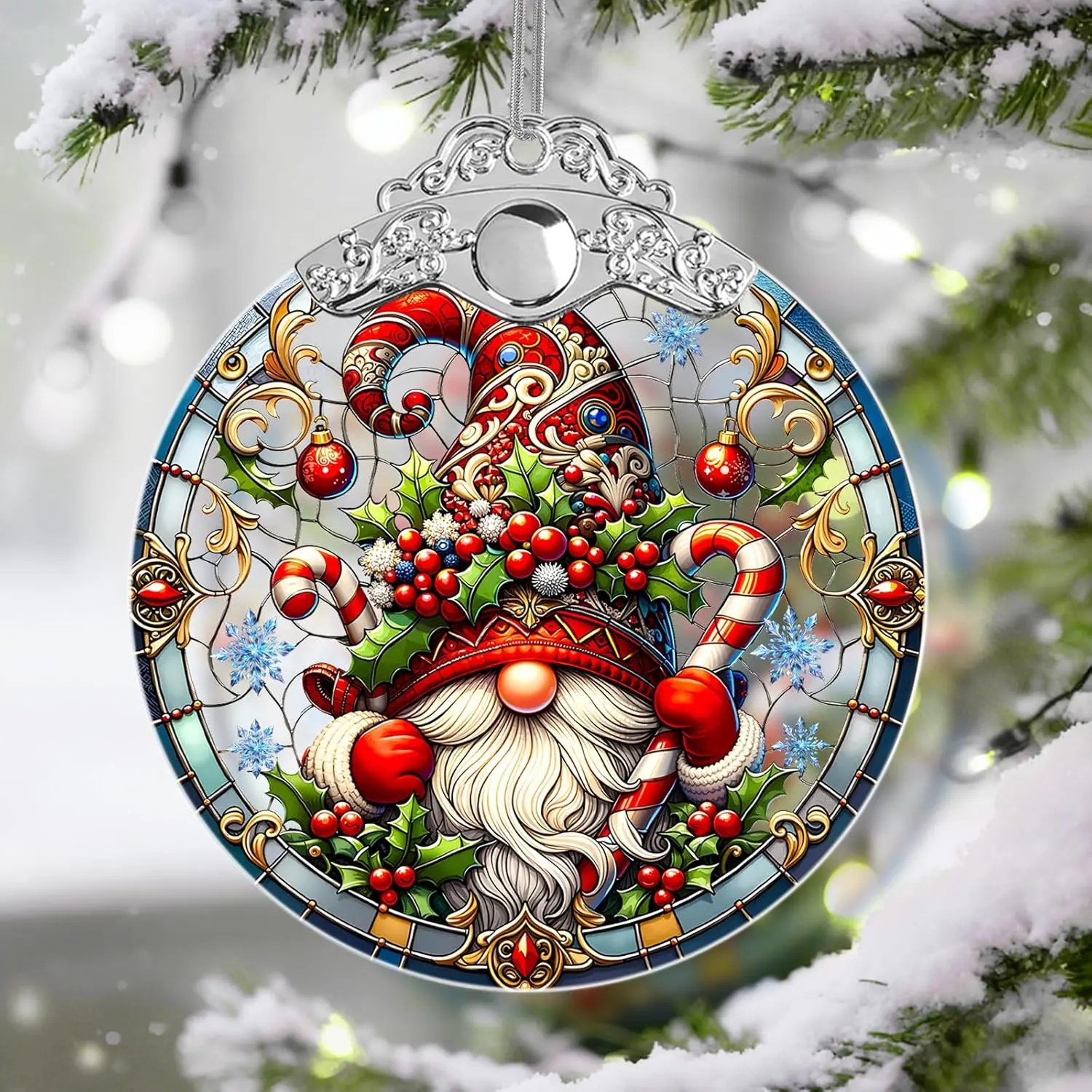 Stained Glass Ornament,  Ornaments for Christmas Tree, Holiday Presents and  Exchange Ideas